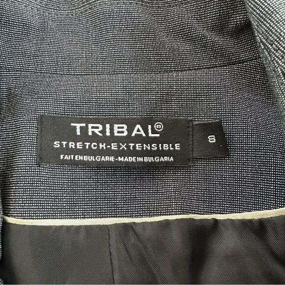 Tribal Womens 8 Full Zip Blazer Jacket Charcoal Gray Heathered Careerwear Office - Picture 6 of 10